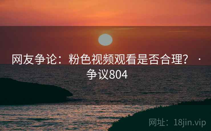 网友争论：粉色视频观看是否合理？ · 争议804  第2张